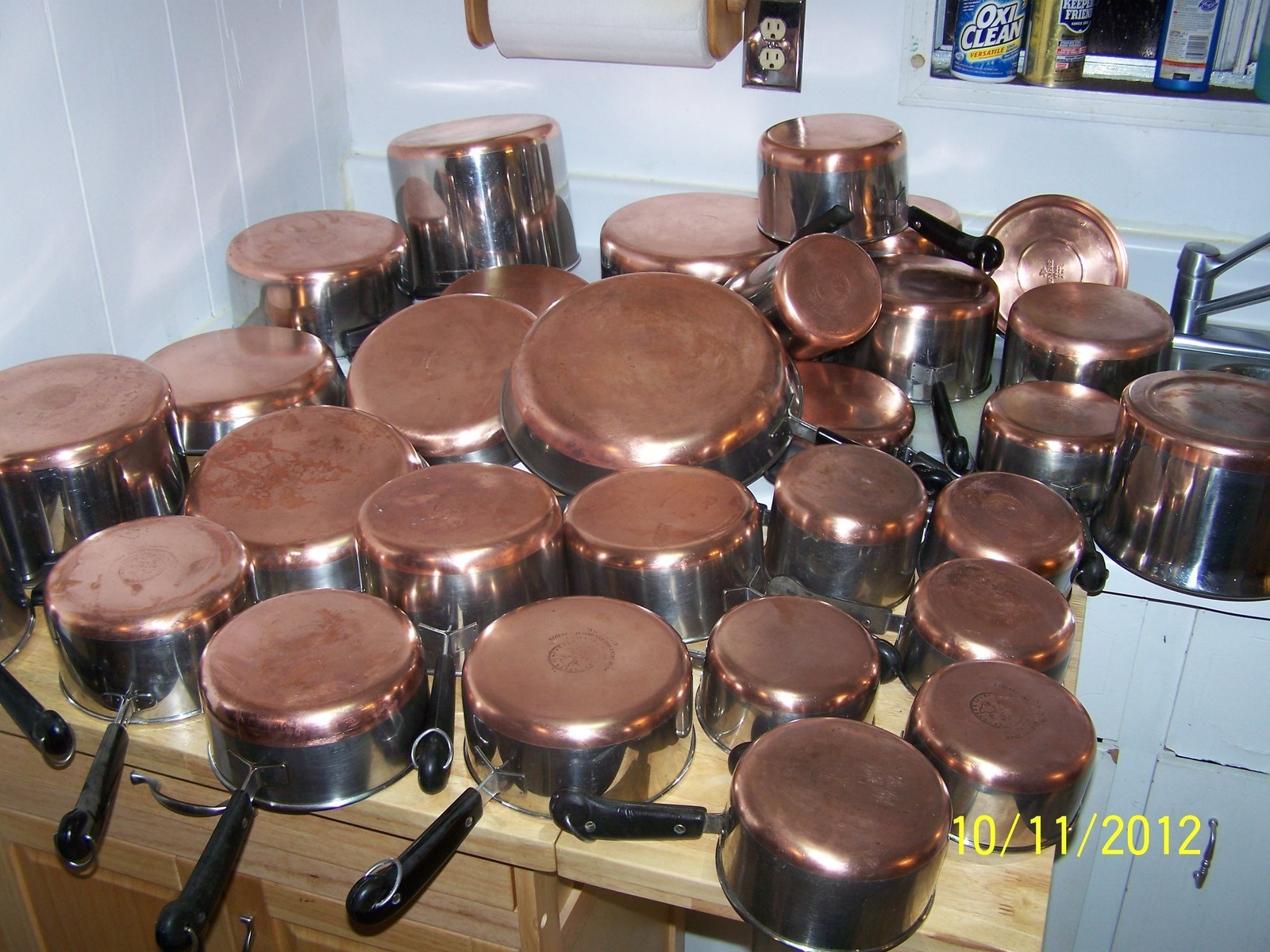 Vintage Revere Ware Copper Bottom Cookware Lot