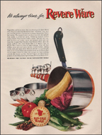 1960 Revere Ware Cookware Magazine Print Ad Copper Bottom Patriot Ware